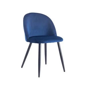 Les meubles confortables modernes de luxe de style français préside la <span class=keywords><strong>chaise</strong></span> de salon tapissée de tissu de <span class=keywords><strong>velours</strong></span> de bleu marine de scarabée - Product Image 1