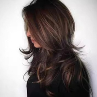 Vente en gros de tissage de cheveux naturels en fibre haute température, brun avec mèches, dégradé progressif, micro-bouclé, ondulation Water Wave, doux et lisse
