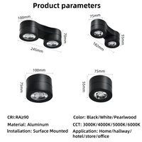 Ecolux CE ETL 360 ° Downlight LED intelligent double tête réglable Zigbee DALI en aluminium, CCT dimmable, compatible Tuya