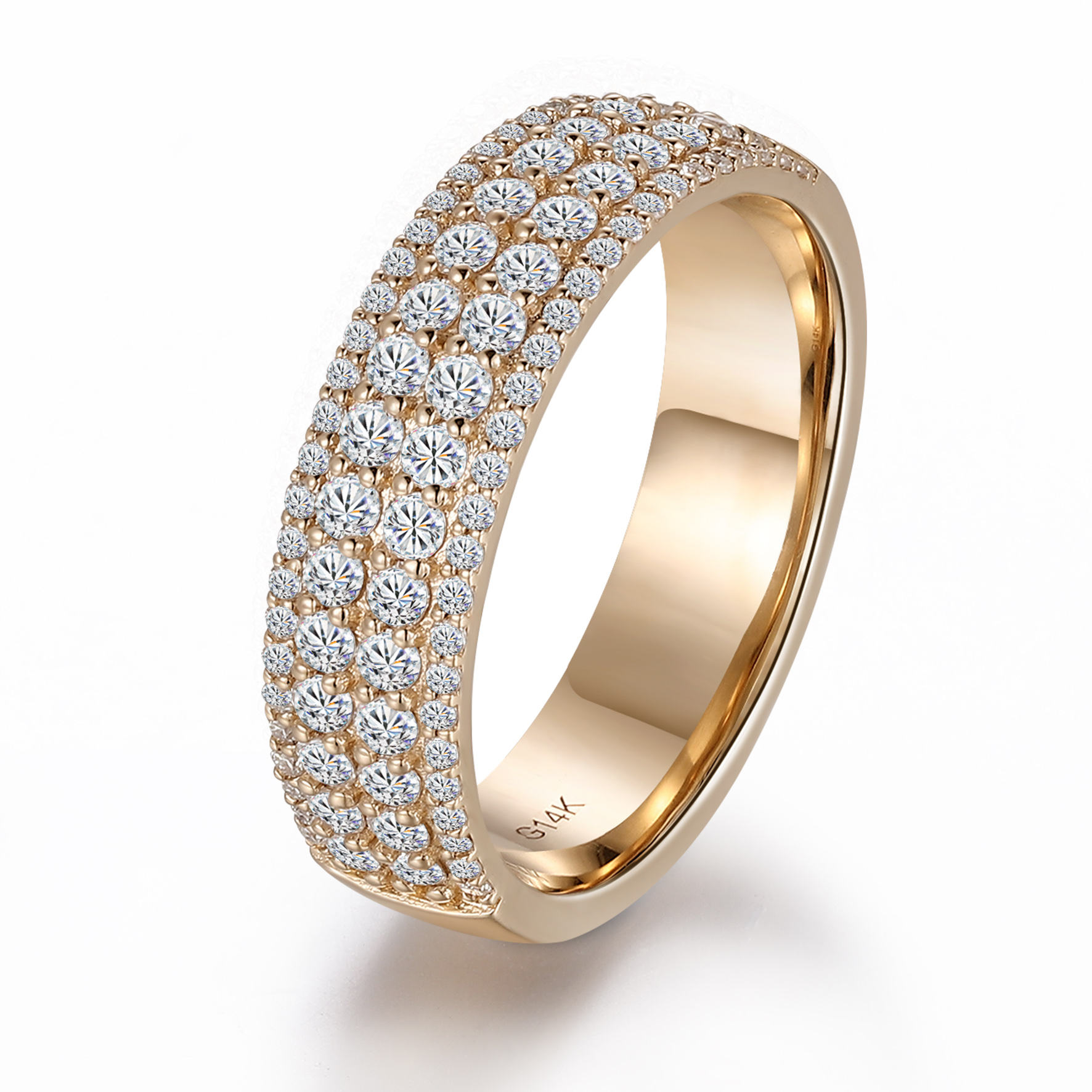 Bague en or 10 carats avec diamant de laboratoire