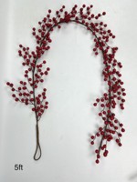 Guirlande de Noël faite à la main directe pendentif rouge rotin mousse fruits PVC fête guirlande décorations de fête