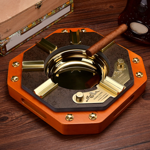 Cenicero de madera para cigarros <span class=keywords><strong>Merbau</strong></span>, multicalibre con cenicero para cigarros con diamantes - Product Image 2