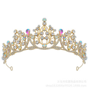 Mariée couronne diadème goutte femme 18 adulte princesse concours de beauté couronne mariage voile <span class=keywords><strong>cheveux</strong></span> <span class=keywords><strong>accessoires</strong></span> nouveau style - Product Image 2