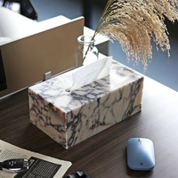 Boîte à mouchoirs en marbre Bulgari de luxe léger, support de papier de bureau pour la maison, salon, hôtel, boîte de rangement pour serviettes et essuie-mains
