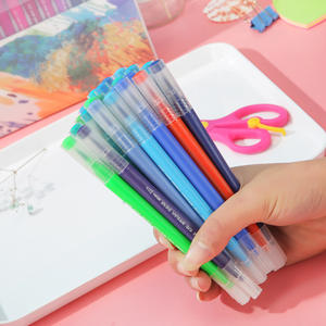 Fournitures scolaires, ensemble de 12 stylos marqueurs à double pointe, feutres fins, peinture, aquarelle, pinceaux - Product Image 3