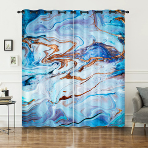 Rideau de luxe en peluche courte à texture marbrée imprimée en 3D <span class=keywords><strong>pour</strong></span> <span class=keywords><strong>chambre</strong></span>, salon et bureau - Product Image 6