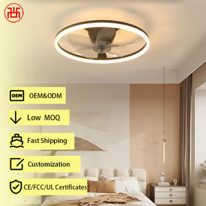 Ventilador de Techo Moderno, Delgado y Silencioso, con Luz LED Integrada, Control Remoto por Aplicación, Motor de CC, Cuerpo de Plástico, 5 Aspas, Eléctrico para Exteriores - Product Image 1