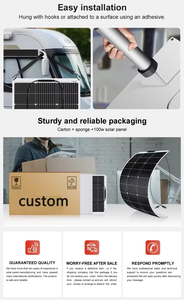Panneaux solaires flexibles légers à 23,7 % d'efficacité, 100 W, pour le camping, les camping-cars, les yachts, conception pliable avec boîte de jonction IP68 étanche - Product Image 4