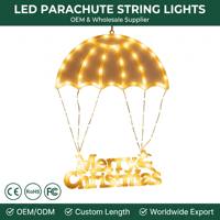 Luces de Paracaídas con Forma de Letras Navideñas, Luces LED USB de Color Blanco Cálido, Decoración Navideña para Oficina Ejecutiva, Venta al por Mayor, CE RoHS