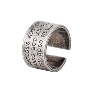 Anillo de banda ancha de acero inoxidable yunnique con inscripción de letras en inglés para hombre, joyería de regalo - Product Image 5