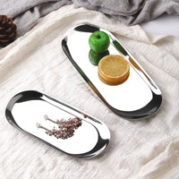 Porte-plat en acier inoxydable 2021, petit plateau décoratif pour assiettes à bijoux