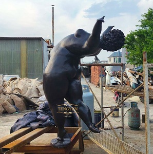 Décoration de jardin moderne, sculpture en cuivre <span class=keywords><strong>nue</strong></span> dansant, taille humaine, bronze, femme africaine <span class=keywords><strong>nue</strong></span>, statue de femme corpulente - Product Image 1