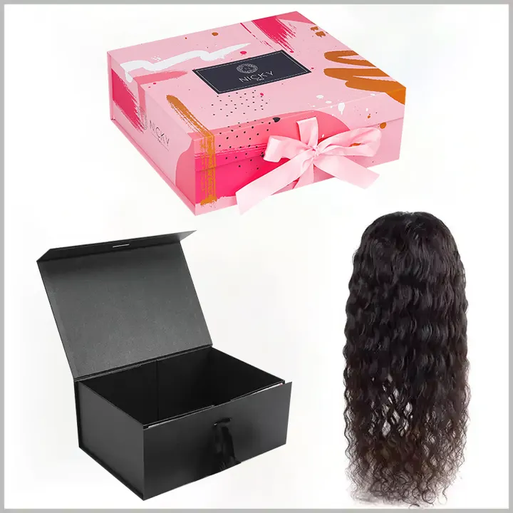 Wholesale Custom Logo Premium Gift Box Luxury Large Package Cardboard Paper Wig Hair Extension Magnetic Packaging Box