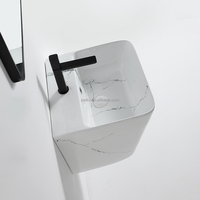 Lavabos de salle de bains en céramique à motif de marbre Labamanos de Porselana Lavabos de salle de bains suspendus au mur personnalisés