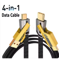 Câble de données USB à chargement rapide 4 en 1 Câble multifonction à blindage tressé pour chargeur iPhone