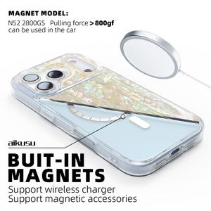 Aikusu – Coque de téléphone portable personnalisable en nacre de coquillage tendance pour iPhone 17 16 15 14 13 Pro Max - Product Image 4