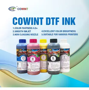 Cowint सुपर सफेद 1L 20L dx7 अंधेरे में चमक inkjet मुद्रण कपड़ा छपाई मशीन xp600 dtf प्रिंटर स्याही