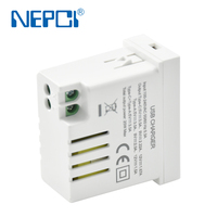 Suministros Eléctricos NEPCI Módulo de Cargador Rápido USB de 22.5X45MM XJY-USB-A61A-20AC Toma de Corriente de Carga Rápida USB de 20W