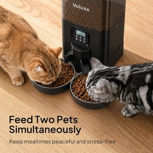 Voluas Automatic <b>Cat</b> <b>Feeder</b> 6L Dual Bowl Timed Pet <b>Feeder</b> For <b>Cats</b> Dogs Small Animals - Product Image 3
