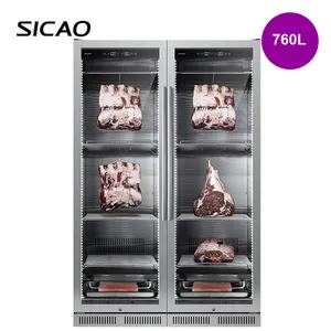 SICAO Stock Steak Fish Dry Aging Refrigerator Stainless Steel Wine Fridge Cellar Cabinet Bars For Home Kitchen Restaurant Use