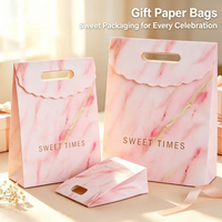 Sac cadeau en papier découpé de qualité supérieure avec poignée renforcée, sac d'emballage en papier haut de gamme pour cosmétiques, cadeaux de mariage, boutiques et vente au détail