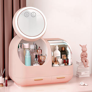 علبة منظم مستحضرات التجميل Rmier مع مرآة بإضاءة ليد مع مروحة وشحن USB - Product Image 2