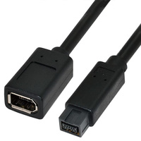 Câble adaptateur pour appareil photo numérique Firewire FireWire IEEE 1394 6P femelle 1394b 9P mâle