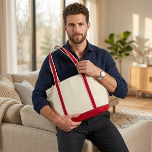 Popular Oversized Personalized <b>Canvas</b> Handbags, Reusable <b>Shopping</b> <b>Bags</b> for Carrying Groceries - Product Image 3
