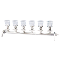 Support de filtration à six têtes TOONE-STV6C en acier inoxydable 304, autoclavable, à commande manuelle, équipement de laboratoire de test, haute précision, garantie 1 an