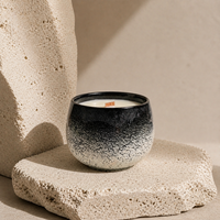 Bougie parfumée en cire de soja naturelle à gradient, avec logo personnalisé, décoration d'intérieur, parfum longue durée, en céramique