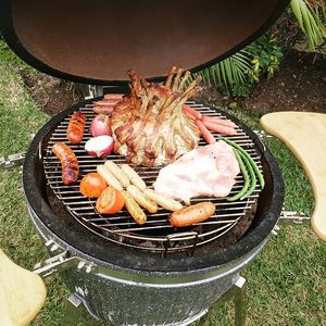 Accessoires pour barbecue au charbon Kamado Auplex, <span class=keywords><strong>grille</strong></span> en acier inoxydable, système de cuisson « Divide & Conquer », extension pour cuisine extérieure - Product Image 5