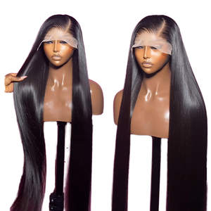 Perruques de Cheveux Indiens Lisses 13x6 pour Femmes Noires, Sans Colle, Dentelle Transparente, Cuticule Alignée, Perruque Longue en Dentelle HD - Product Image 2