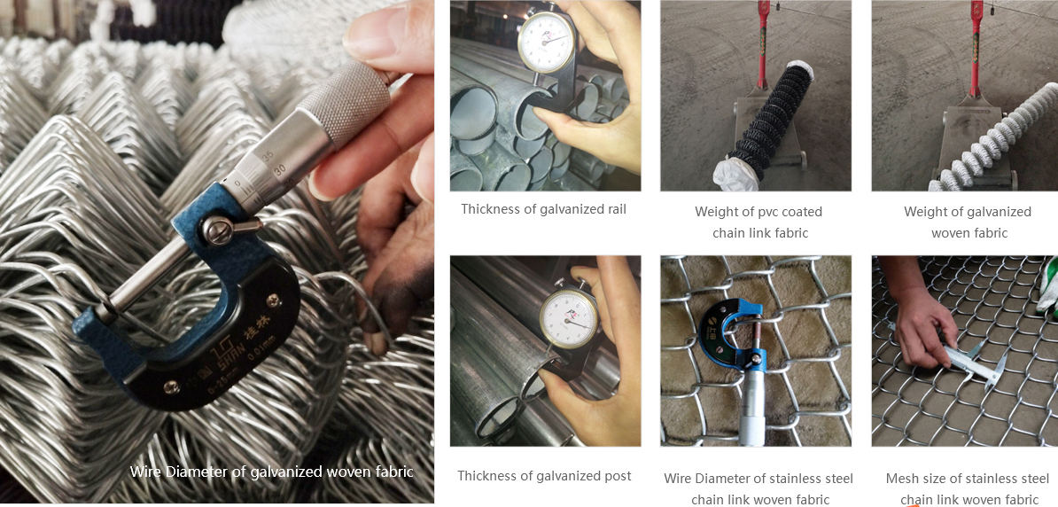 Galvanized Chain Link Fence Fabric Pvc Coated Frame