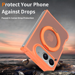 Étui de téléphone rotatif en métal style orange pour <span class=keywords><strong>iPhone</strong></span> Fold, doux comme de la soie, pliable, antichoc, personnalisé, magnétique - Product Image 5