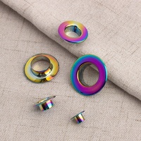 Oeillets plats en cuivre arc-en-ciel Nolvo World Fashion, œillets ronds en métal pressés, vente en gros, pièces pour vêtements, chaussures, bricolage, sacs