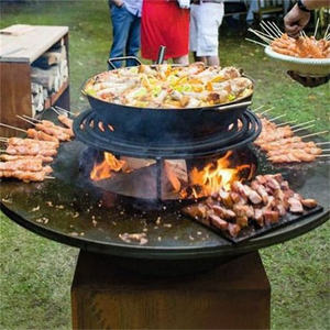 Outdoor <b>Gas</b> Barbecue Grill Adjustable Height <b>and</b> Portable Carbon Steel <b>with</b> Durable Ability for Parties <b>Coal</b> Fuel - Product Image 4