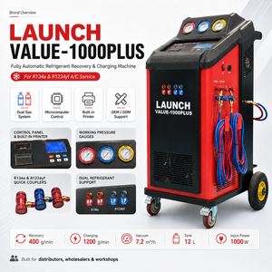 Máquina <span class=keywords><strong>de</strong></span> Recuperación y <span class=keywords><strong>Carga</strong></span> <span class=keywords><strong>de</strong></span> Refrigerante LAUNCH 1000 Plus <span class=keywords><strong>R134a</strong></span>/R1234yf, Doble <span class=keywords><strong>Gas</strong></span>, Recuperación <span class=keywords><strong>de</strong></span> 400g/min, <span class=keywords><strong>Carga</strong></span> <span class=keywords><strong>de</strong></span> 1200g/min, Tanque <span class=keywords><strong>de</strong></span> 12L - Product Image 1