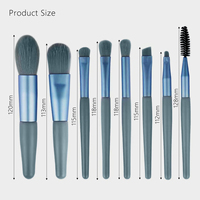 Logo personnalisé 8 pièces Bling pinceaux de maquillage professionnel ensemble fond de teint Contour et poudre pour les yeux pinceaux poignée marque privée utilisation du visage