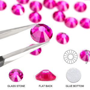 Blinginbox nhà máy bán Chất lượng cao không hotfix thạch trên 400 Màu sắc lớn có kích thước Tinh thể thủy tinh cho tự làm đồ trang sức làm - Product Image 5