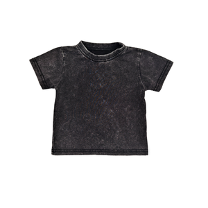 T-shirt estiva 100% in cotone retrò con pietra classica con lavaggio acido t-shirt per ragazzi e <span class=keywords><strong>ragazze</strong></span> marrone chiaro - Product Image 3