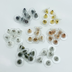 Bouchons d'oreille ronds transparents en silicone pour la fabrication de boucles d'oreilles, or, argent, or rose, bronze canon, noir, bronze antique, blanc KKC - Product Image 1
