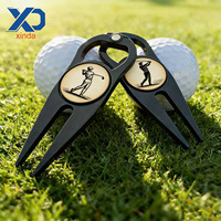 Outil de réparation de divots de golf en métal personnalisé, gravure laser, marqueur de balle magnétique, souvenir de golf