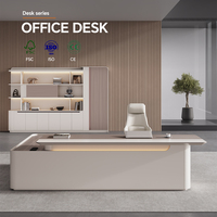 Mobiliario comercial moderno de lujo en forma de L Escritorio de oficina ejecutivo Escritorio de jefe verde ajustable modular Escritorio de Jefe de Oficina
