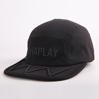 Casquette de baseball 5 panneaux personnalisable avec logo, style Techwear Urbain et Extérieur, avec visière à cordon réfléchissant et impression, pour le sport et le camping, vente en gros