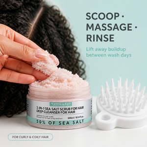 Scrub Esfoliante per il Cuoio Capelluto OEM al Rosmarino, Menta Piperita e Sale Marino con Spazzola, Trattamento Purificante Senza Solfati - Product Image 2