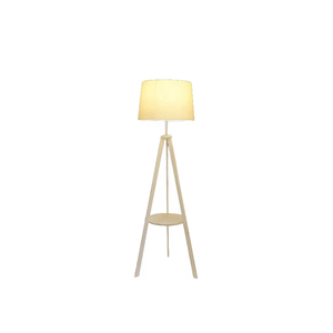 Lámpara Decorativa para <span class=keywords><strong>Apartamento</strong></span> u Hotel, con Pantalla de Tela de Brillo Suave, Base de Madera Maciza, Lámpara de Pie con Trípode - Product Image 3