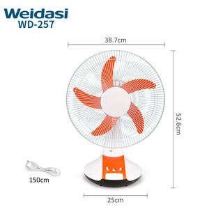 Ventilador <span class=keywords><strong>Solar</strong></span> de Escritorio AC/DC de 6V y 14 Pulgadas, 3 Velocidades, Recargable, de Plástico, con Luz LED para Hoteles y Garajes, Control Mecánico, 3 Velocidades de Viento - Product Image 3