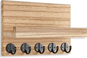 Porte-clés mural en bois de pin massif et porte-clés magnétique en gros - Product Image 2