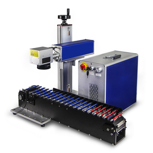 Machine de marquage laser à fibre 20w 50w JPT avec convoyeur à dispositif rotatif pour marquage de stylos - Product Image 1