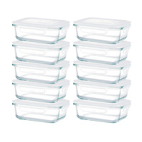 Paquet de 10 récipients de repas en verre de 21 oz lave-vaisselle micro-ondes congélateur four sûr-récipients de stockage en verre avec couvercles